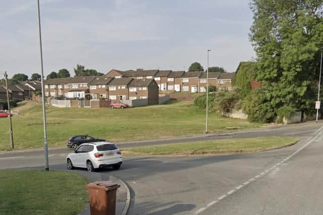 The 21-year-old was punched by another male near to the junction of Raynville Road and Outgang Lane in Bramley. Image: Google Street View