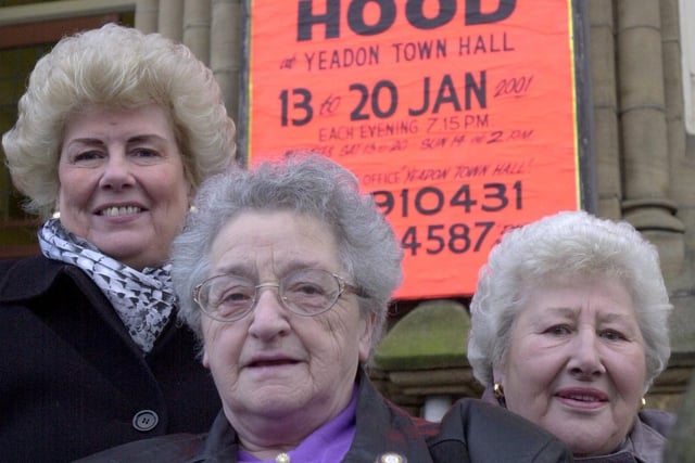 Clare Yeadon, Winnie Brown and Jean Shaw members of Yeadon Charities at Yeadon Town Hall which was staging pantomime Red Riding Hood in January 2001.