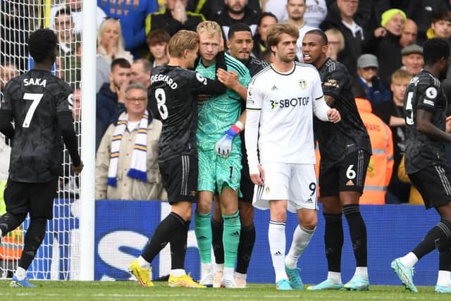 SICKENING SIGHT - Leeds United battered Arsenal in the second half at Elland Road and came away with a 1-0 defeat, despite being awarded a penalty that Patrick Bamford took responsibility for. Pic: Getty