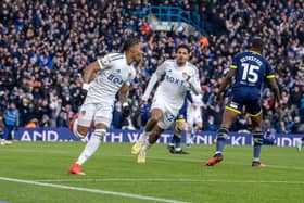 TURNAROUND: Whites winger Crysencio Summerville, left, races off to celebrate after putting Leeds United 2-1 up in Saturday's Championship hosting of Middlesbrough just four minutes after his side fell 1-0 behind.