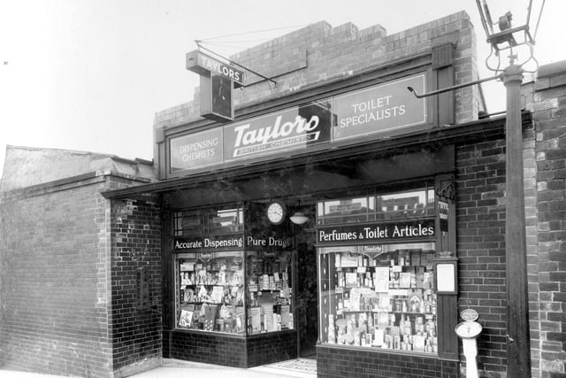 Taylors Chemist on Burley Road in April 1936.