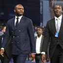 ISTANBUL, TURKEY - JUNE 10: Patrick Vieira and Yaya Toure look on prior to the UEFA Champions League 2022/23 final match between FC Internazionale and Manchester City FC at Ataturk Olympic Stadium on June 10, 2023 in Istanbul, Turkey. (Photo by Michael Steele/Getty Images)