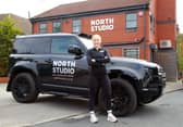 Rachel North with her converted Land Rover