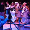 From left, Adam Astill (back to camera), Christopher Godwin, Alex Phelps, Olivia Woolhouse, Andy Cryer, Valeria Antwi, Susan Twist, Charlie Ryan (credit Tony Bartholomew