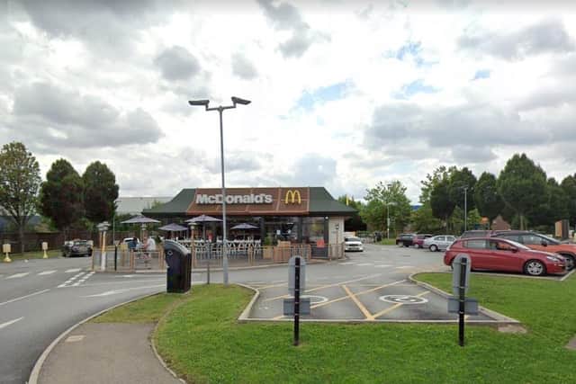 The 17-year-old victim was taken to hospital after being assaulted in the McDonald's restaurant in Pontefract (Photo by Google)