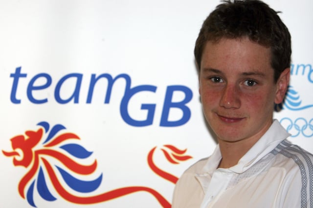 Triathlete Alistair Brownlee, now 34, was 18 when this picture was taken and had just been named in the Team GB Triathlon squad for the 2008 Olympics.