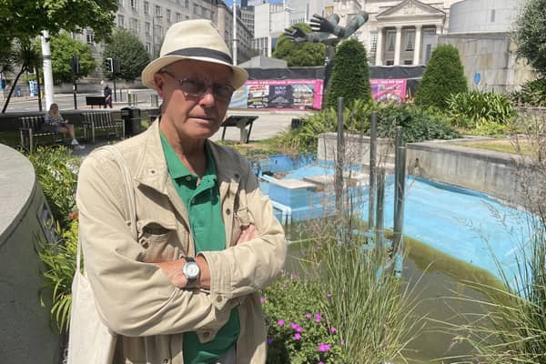 Peter Fawcett, 74, a professional garden, has criticised Leeds City Council for failing to fix the fountain at Millennium Square's Mandela Gardens. He described the water feature as a "disgusting mess" that has been broken since before the pandemic.