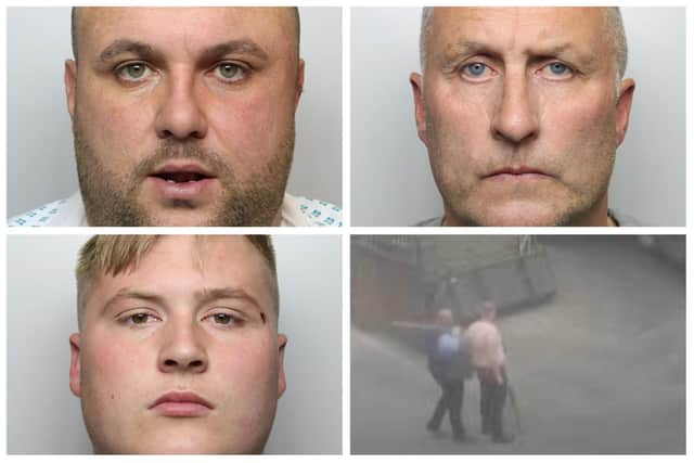 Shaun McDermott (top left), Richard Bathie (top right) and Joshua Bathie (bottom left) were caught on CCTV arming themselves. They were each given lengthy jail terms.
