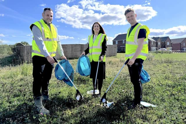 Miller Homes employees launch keep community clean pledge.