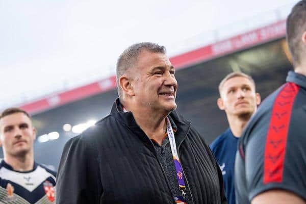 England's coach Shaun Wane after the victory over Greece. Picture by Allan McKenzie/SWpix.com.