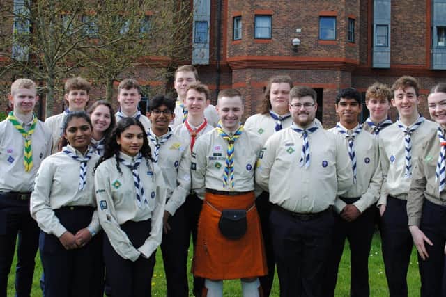 Ashaz Mohammad and other King's/Queen's Scouts from Central Yorkshire Scouts at Windsor Castle