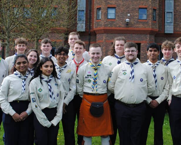 Ashaz Mohammad and other King's/Queen's Scouts from Central Yorkshire Scouts at Windsor Castle