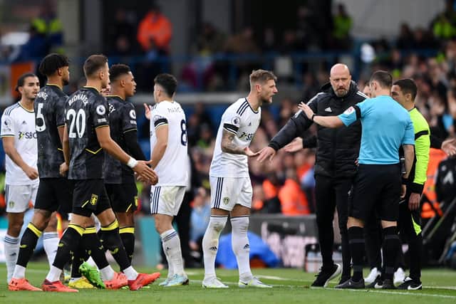 NO COMMENT - Jesse Marsch did not want to address the performance of Stuart Attwell after Leeds United's 0-0 draw with Everton, in which Luis Sinisterra was red carded. Pic: Getty