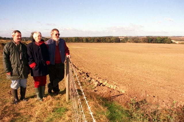 Campaigners concerned over an open cast mining site at Garforth in February 1998. Pictured, from left, are Alan Robertshaw, Liz Crosland, and Dave LeRoy.