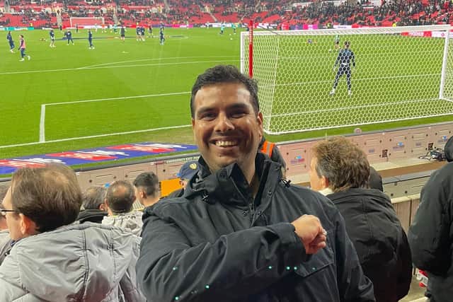 Abhinav Shukla at the Stoke City game. Photo: Abhinav Shukla