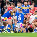 Konrad Hurrell scores for St Helens in their Grand Final win over his former club Leeds. Picture by Allan McKenzie/SWpix.com.