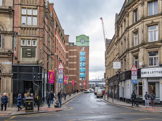New Station Street as seen from Boar Lane.