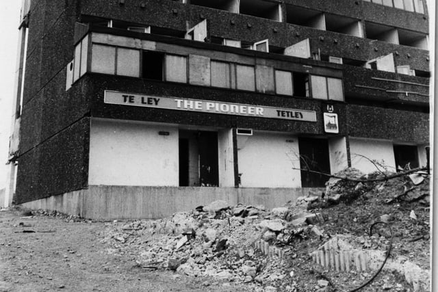 Last orders had been called when this photo was taken of The Pioneer pub at the Leek Street flats in May 1984.
