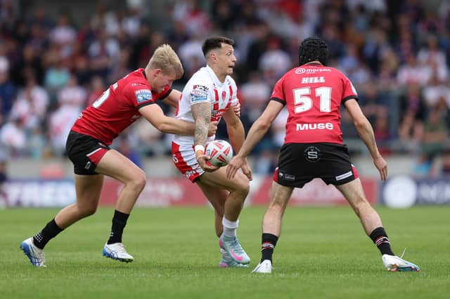 Leeds Rhinos' Toby Warren, left, is on loan at Salford Red Devils. Picture by John Clifton/SWpix.com.
