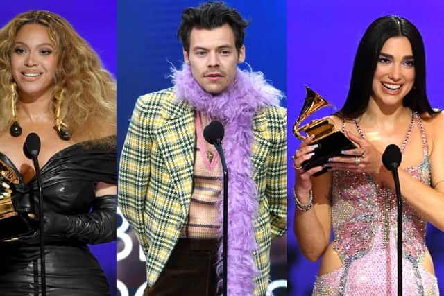 Beyoncé, Harry Styles and Dua Lipa all scooped awards at the Grammys 2021 (Getty Images)
