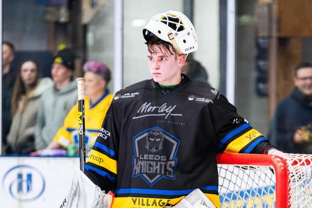 STEPPING UP: Leeds Knights' goaltender, Dan Norton. Picture: Kev Bland/Knights Media.