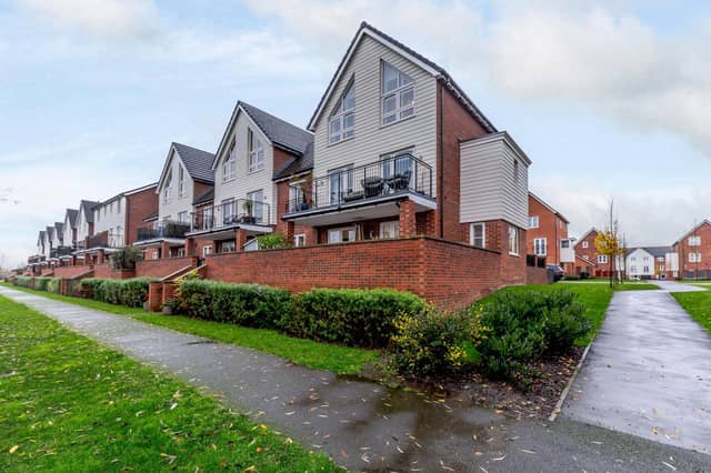 Home with a view - this property by the River Calder has a first floor balcony feature to make the most of the scenery on show.