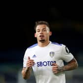 LEEDS, ENGLAND - NOVEMBER 22: Kalvin Phillips of Leeds United in action during the Premier League match between Leeds United and Arsenal at Elland Road on November 22, 2020 in Leeds, England.