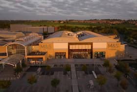 Aerial footage captures the newly opened Marks and Spencer store at the White Rose Shopping Centre in Leeds.