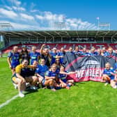 Leeds Rhinos will play St Helens in the Betfred Women's Challenge Cup final at Wembley on Saturday, June 8. Picture by Allan McKenzie/SWpix.com.