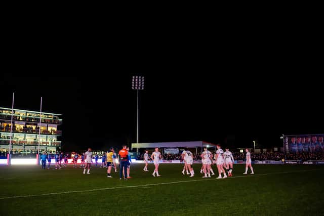 The lights went out on Leeds Rhinos' Challenge Cup campaign when they were beaten at Wakefield Trinity in a tie interrupted by floodlight failure. Picture by Allan McKenzie/SWpix.com.