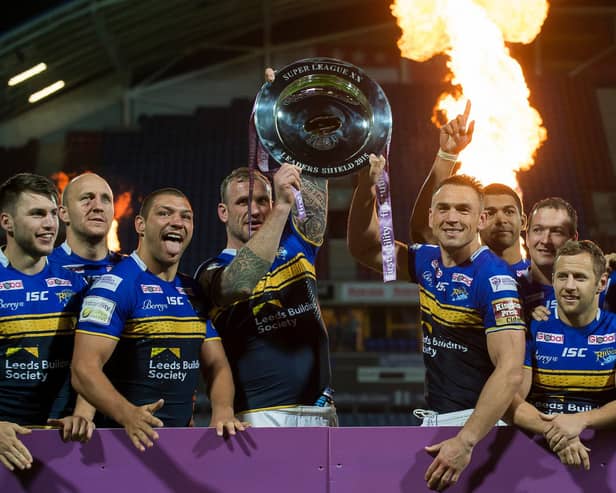 Leeds Rhinos are twoi wins away from lifting the Super League leaders' shield for the first time since 2015. Picture by Allan McKenzie/SWpix.com.