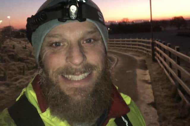 Adam Kelly out on a practice run before the sunrise