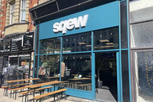 Sqew, in Duncan Street, Leeds, boasts flavours as loud as its exterior design.