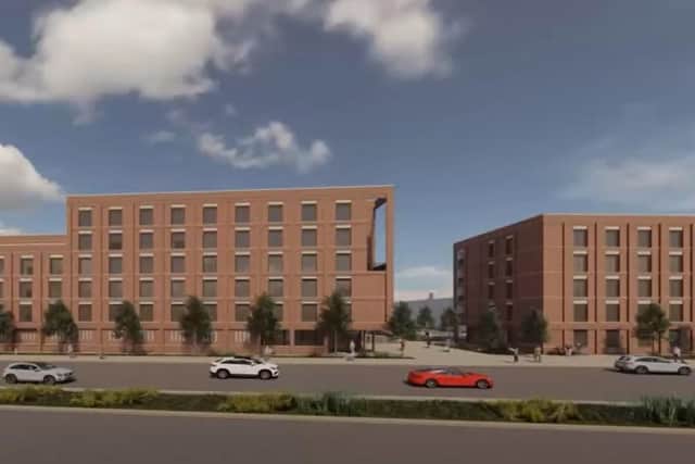 The proposed development would also include two apartment blocks containing a total of 87 flats.