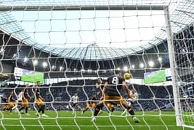 'LUCKY': Harry Kane's equalising goal for Tottenham Hotspur against Leeds United. Photo by Justin Setterfield/Getty Images.
