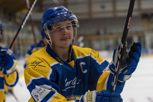 LEADING MAN: Kieran Brown says he feels 'privileged' at being awarded the 'C' for Leeds Knights for the 2022-23 NIHL National season. Picture courtesy of Oliver Portamento
