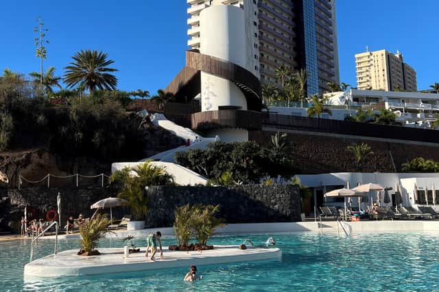 A view of the pool at the five-star hotel. Picture: James Dobson/SWNS