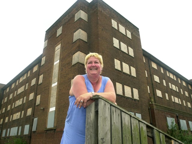 August 2003 and Coun Angela Gabriel is pictured in front of Shaftsbury House on Beeston Road which was earmarked to turned into student flats.