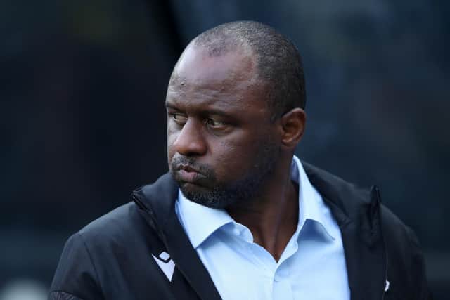 FRESH INJURIES: For Crystal Palace boss Patrick Vieira, above, ahead of Sunday's Premier League clash against Leeds United at Selhurst Park. 
Photo by Jan Kruger/Getty Images.