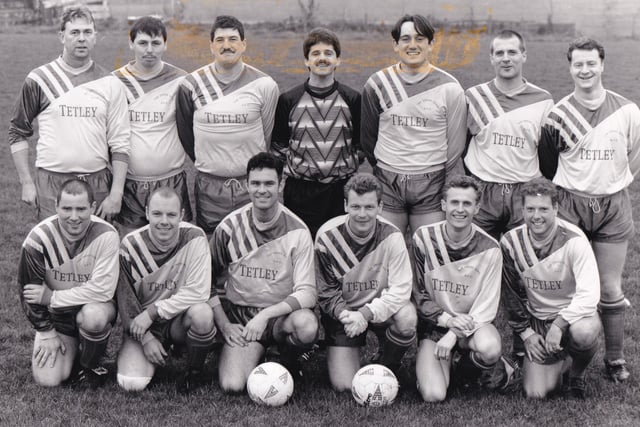 Great Preston, who played in Division 1 of the West Yorkshire League, pictured in December 1993. Back row, from left, are Barry Hope, Ian Lund, Nigel Haines, Tony Brownridge, Mark Duff, Ian Frost and Steve Smart. Front row, from left, are Simon Carritt, Mark Charles, Jon Pilkington, Ian Cocks, Billy Hobbs and Graeme Newton.