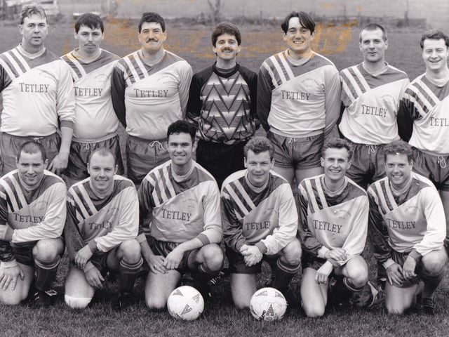 Great Preston, who played in Division 1 of the West Yorkshire League, pictured in December 1993. Back row, from left, are Barry Hope, Ian Lund, Nigel Haines, Tony Brownridge, Mark Duff, Ian Frost and Steve Smart. Front row, from left, are Simon Carritt, Mark Charles, Jon Pilkington, Ian Cocks, Billy Hobbs and Graeme Newton.