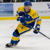 ON THE MARK: Leeds Knights' captain Kieran Brown made it 50 league goals for the season in the 4-2 win at Bees IHC. Picture courtesy of Oliver Portamento.