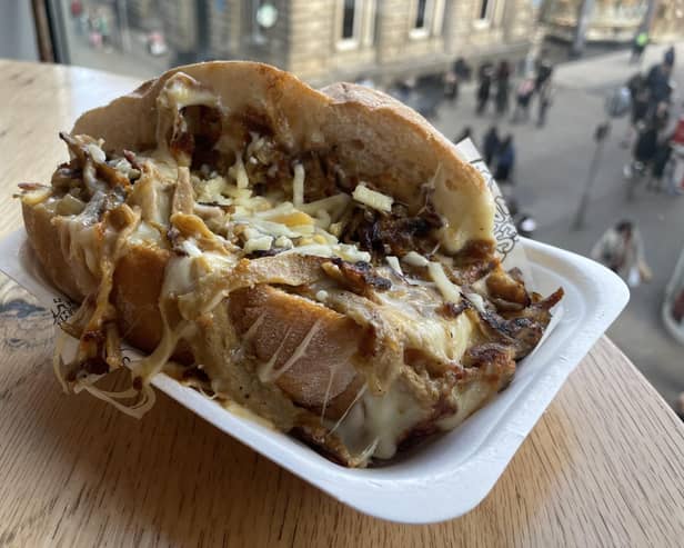 The Faux Philly, a vegan steak sandwich from The Cheese Yard at Trinity Kitchen, Leeds, is a culinary marvel and a scientific innovation.