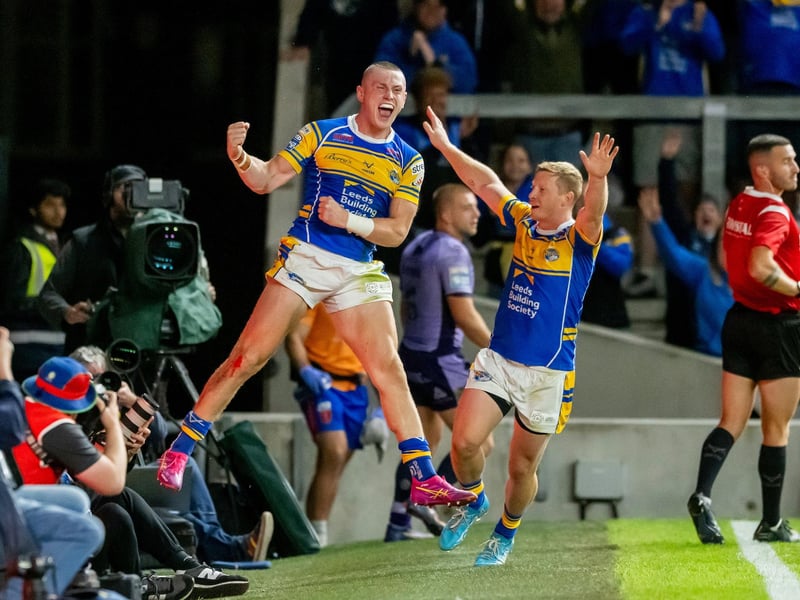 Rhinos beat table-topping Hull KR for the second time in as many months, Harry Newman scoring one of their four tries in a 28-6 win at AMT Headingley in August.