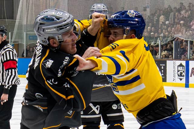 STANDING TALL: Jordan Griffin plays a hard game on the ice, says head coach Ryan Aldridge. Picture: Amy Blossom/Seahawks Media.