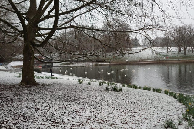 Leeds woke up to snow this morning and picturesque scenes had been created across the city.