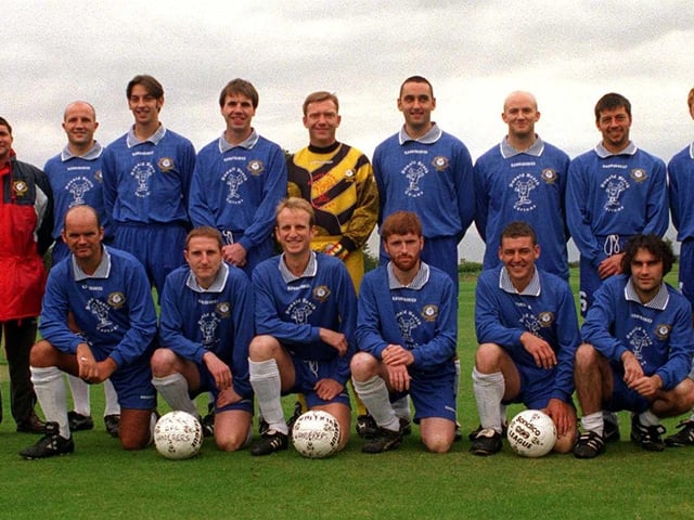Whitkirk who played in the Premier Division  of the West Yorkshire League pictured in October 1997. Back row, from left, are Tony Matthews (manager), Jamie Reynolds, Mark Newstead, Mark Walton, Malcolm Roff, Paul Masterton,  Warren Jones, Darren Marshall and Gary Cale. Front row, from left, are Willy Heselgrave, Chris Prior, Ian Simpson (captain), Chris MclDuff, Sean Wood and Keith Brown.