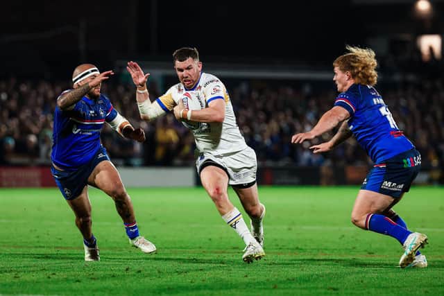 Cameron Smith scored a try for Leeds Rhinos at Wakefield Trinity last week and then kept them in the game with a crucial tackle. Picture by Alex Whitehead/SWpix.com.