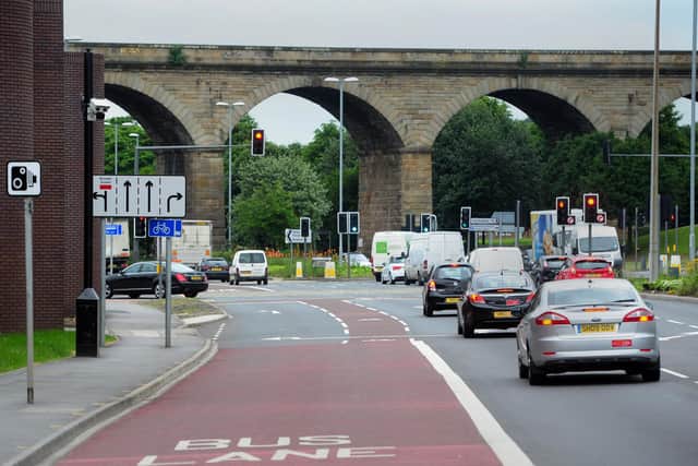 A man in his 20s was arrested on suspicion of obstructing the railway after police were called to the Kirkstall Road Viaduct on January 1. Photo: Tony Johnson.