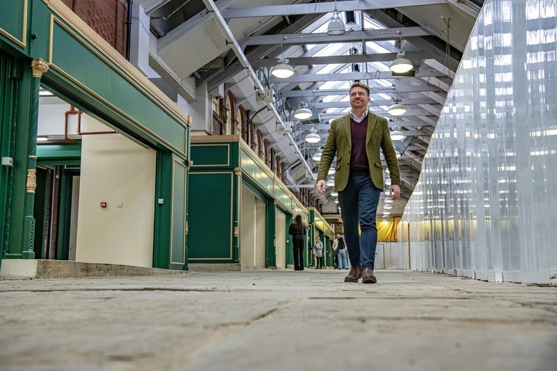 Leeds City Council's Deputy Leader Coun Jonathan Pryor was at Kirkgate Market today (October 12) to see the completed first phase of the £10m refurbishment project on the venues ‘blockshops’.